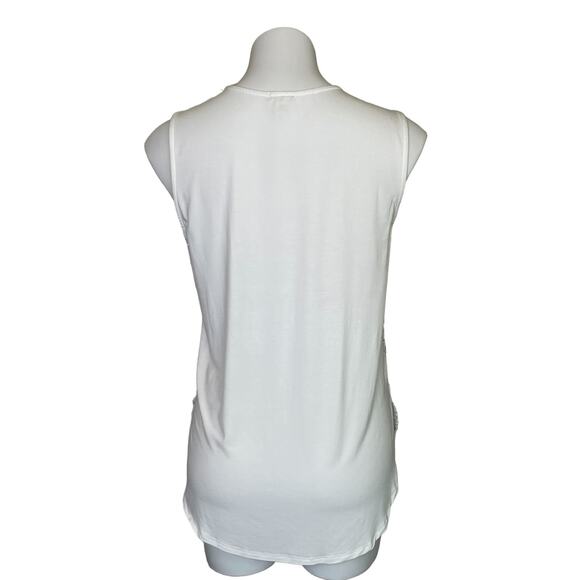 Anthropologie | Women's Tiny White Lace Front Sleeveless Top | Size: M - Picture 6 of 6